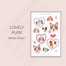 Load image into Gallery viewer, LOVELY PUPS Sticker Sheet
