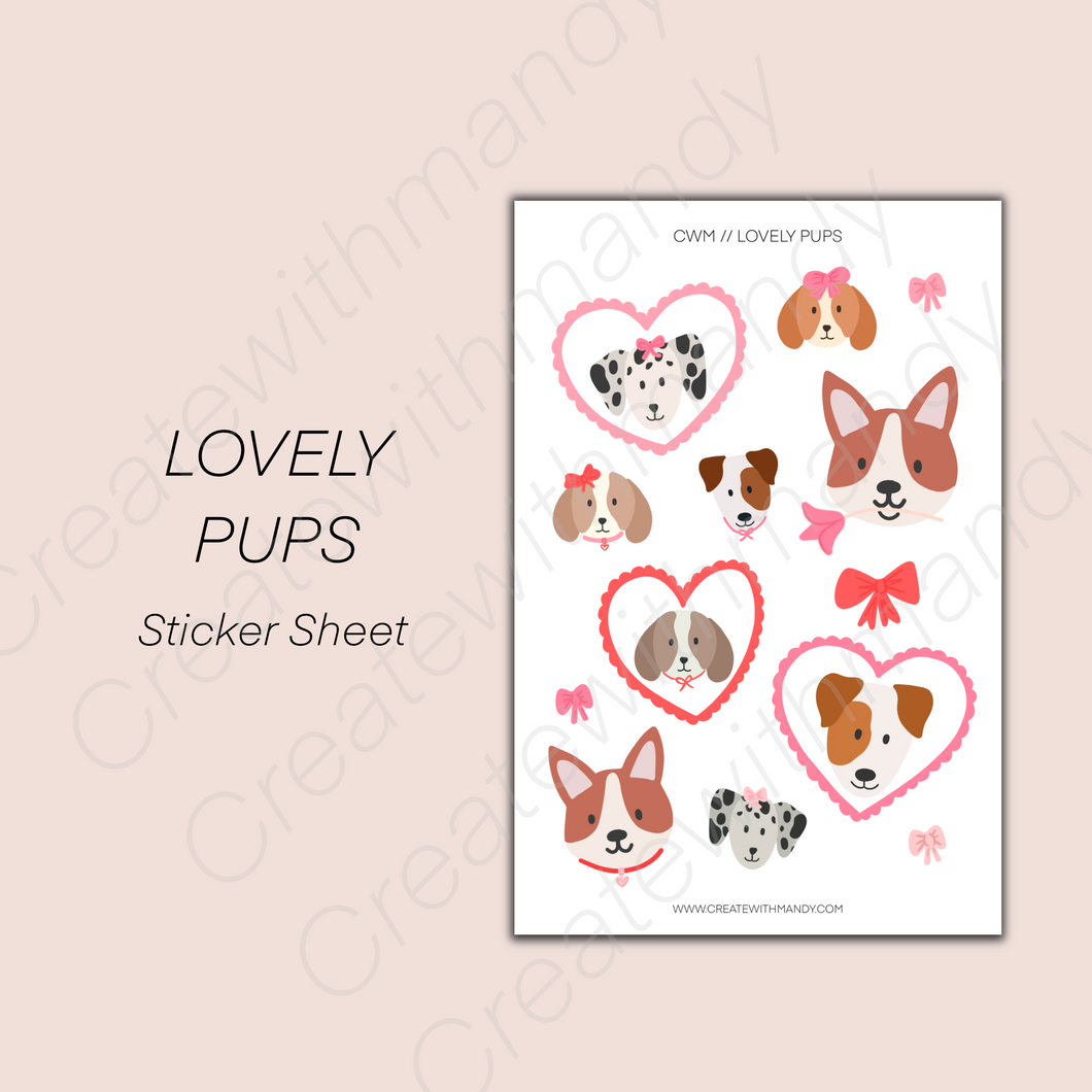 LOVELY PUPS Sticker Sheet