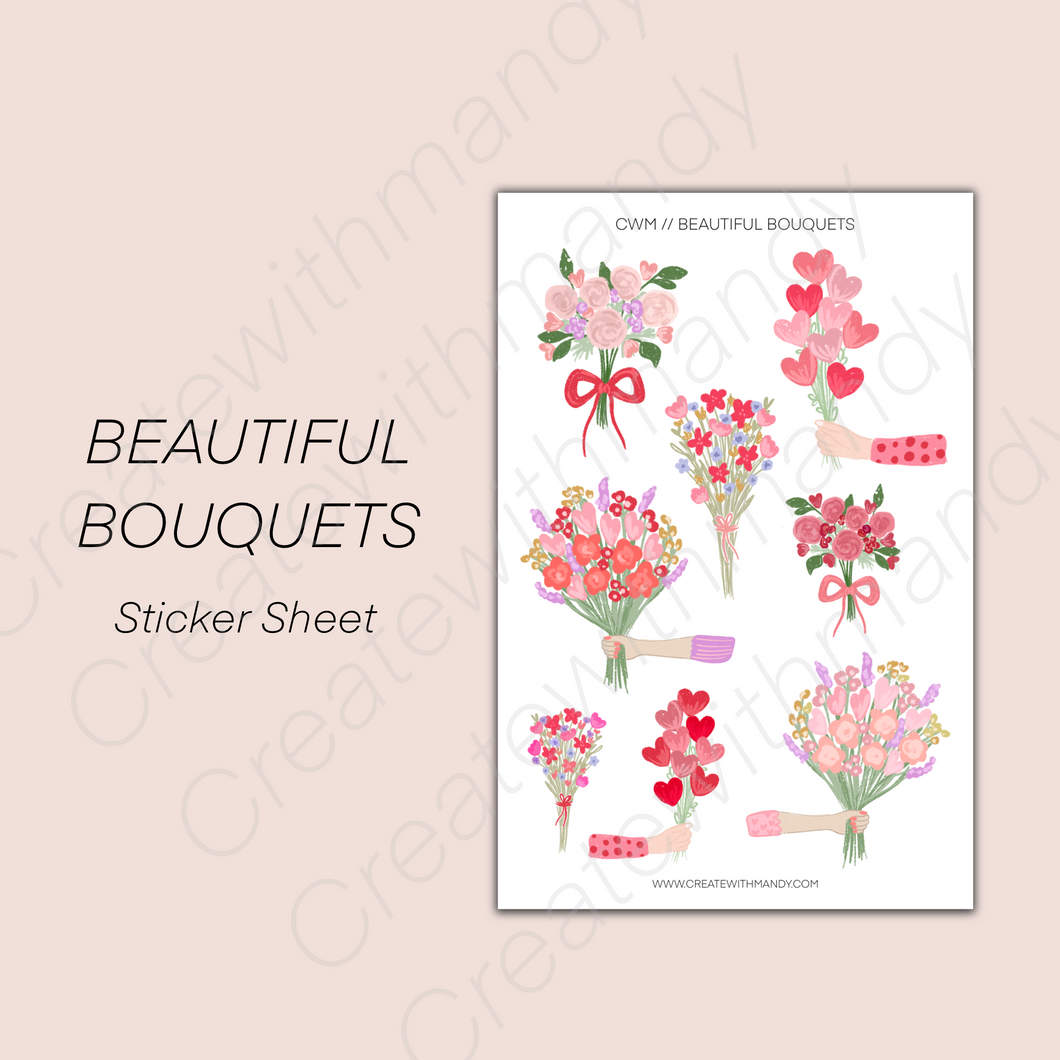 BEAUTIFUL BOUQUETS Sticker Sheet