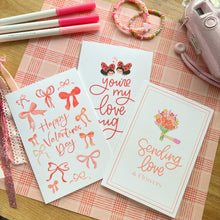 Load image into Gallery viewer, WATERCOLOR BOWS VALENTINE Greeting Card
