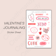 Load image into Gallery viewer, VALENTINE’S JOURNALING Sticker Sheet
