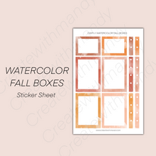 Load image into Gallery viewer, WATERCOLOR FALL BOXES Sticker Sheet

