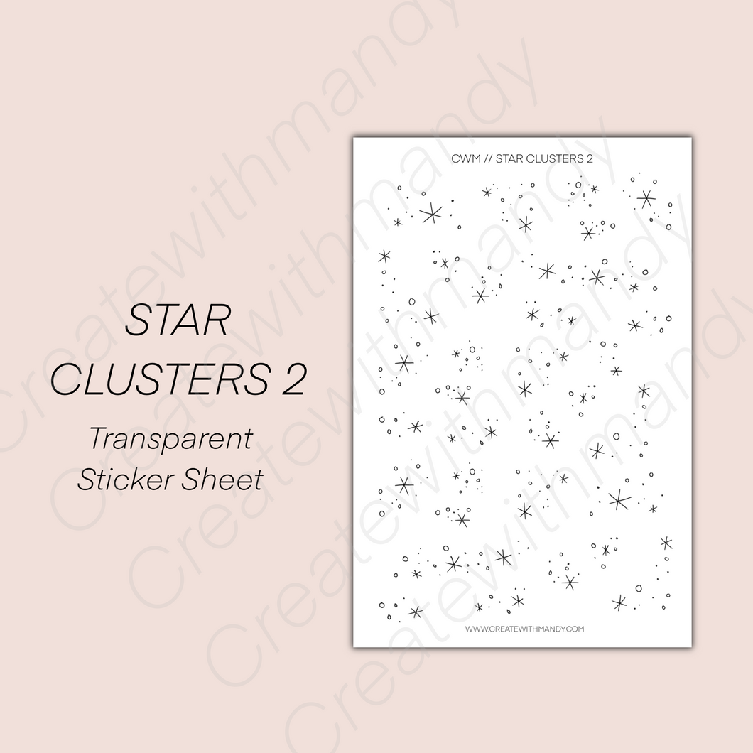 STAR CLUSTERS 2 Transparent Sticker Sheet