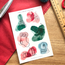 Load image into Gallery viewer, LINE ART CHRISTMAS Transparent Sticker Sheet
