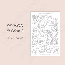 Load image into Gallery viewer, DIY MOD FLORALS Sticker Sheet
