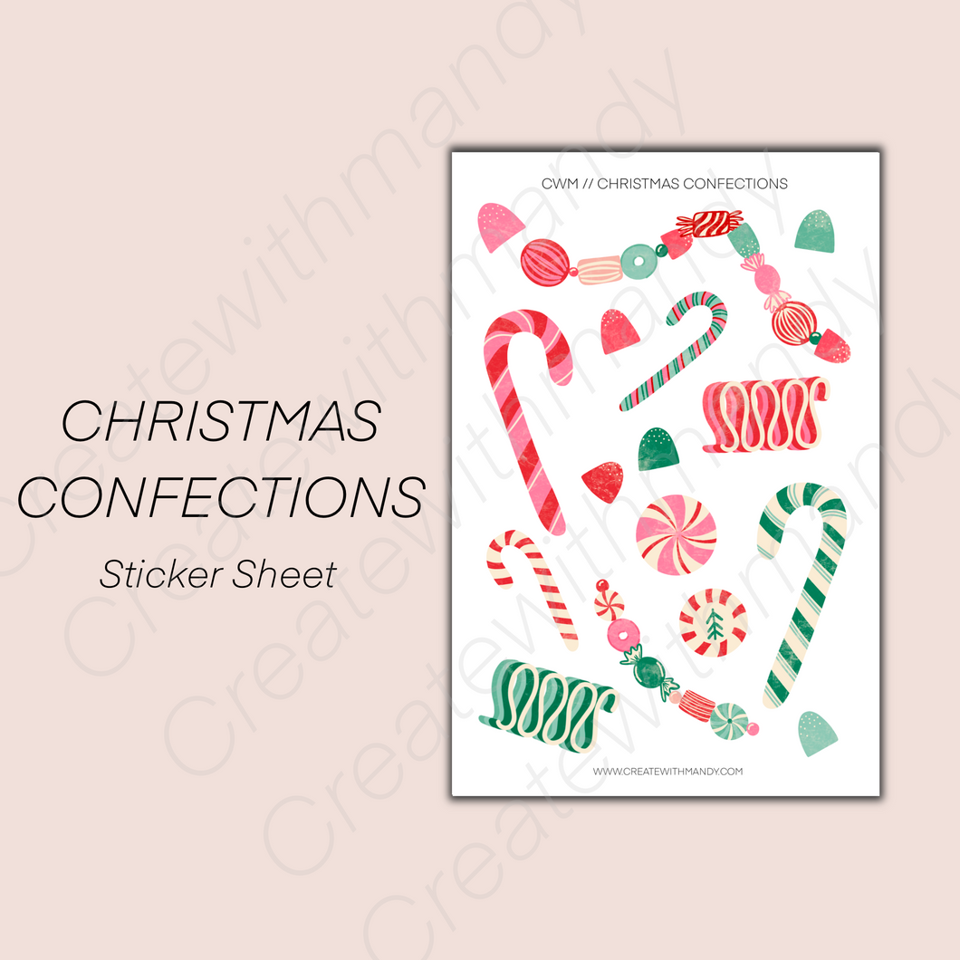 CHRISTMAS CONFECTIONS Sticker Sheet