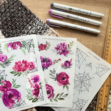 Load image into Gallery viewer, COBWEB FLORALS Transparent Sticker Sheet
