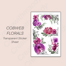 Load image into Gallery viewer, COBWEB FLORALS Transparent Sticker Sheet
