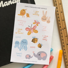 Load image into Gallery viewer, MAMA AND BABY ANIMALS Sticker Sheet
