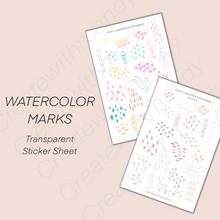Load image into Gallery viewer, WATERCOLOR MARKS Transparent Sticker Sheets
