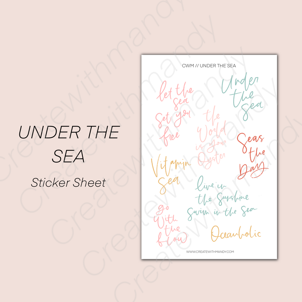 UNDER THE SEA Sticker Sheet