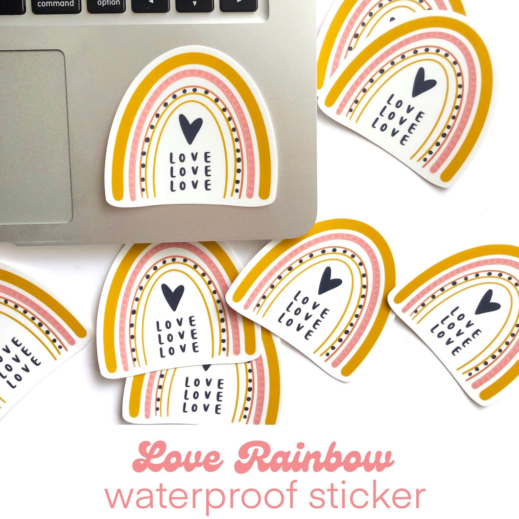 LOVE RAINBOW Waterproof Die Cut Sticker