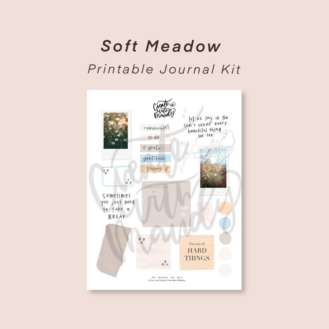 DIGITAL Soft Meadow Printable Kit