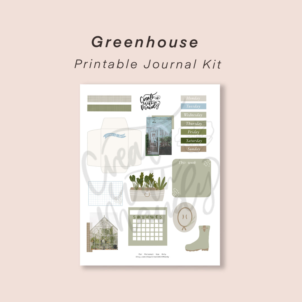 DIGITAL Greenhouse Printable Kit