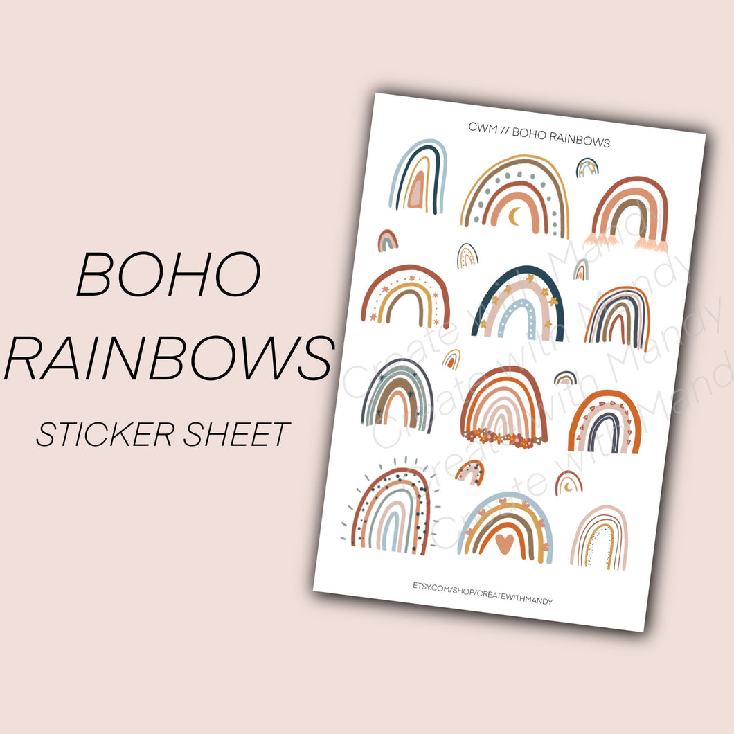 BOHO RAINBOWS Sticker Sheet