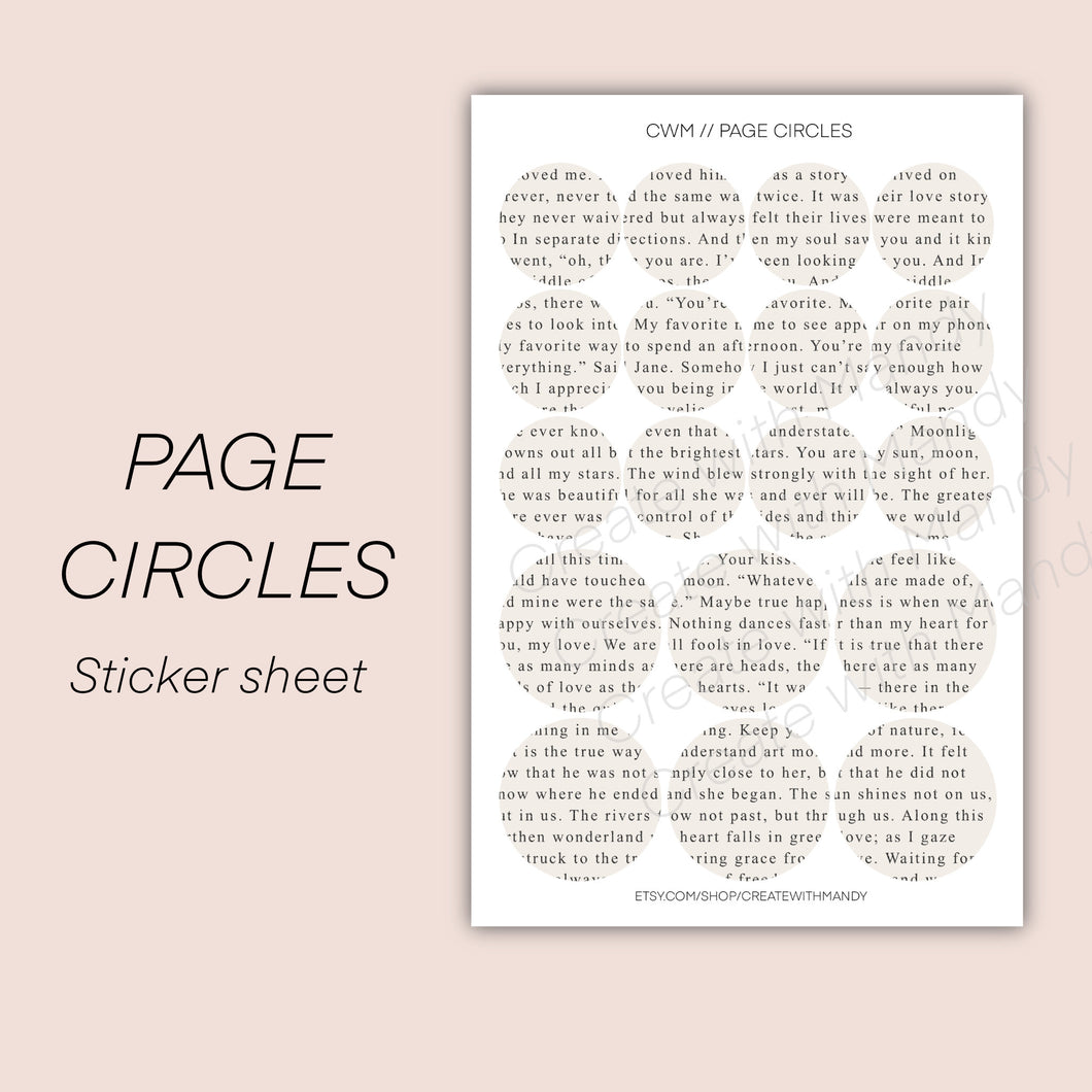 PAGE CIRCLES Sticker Sheet