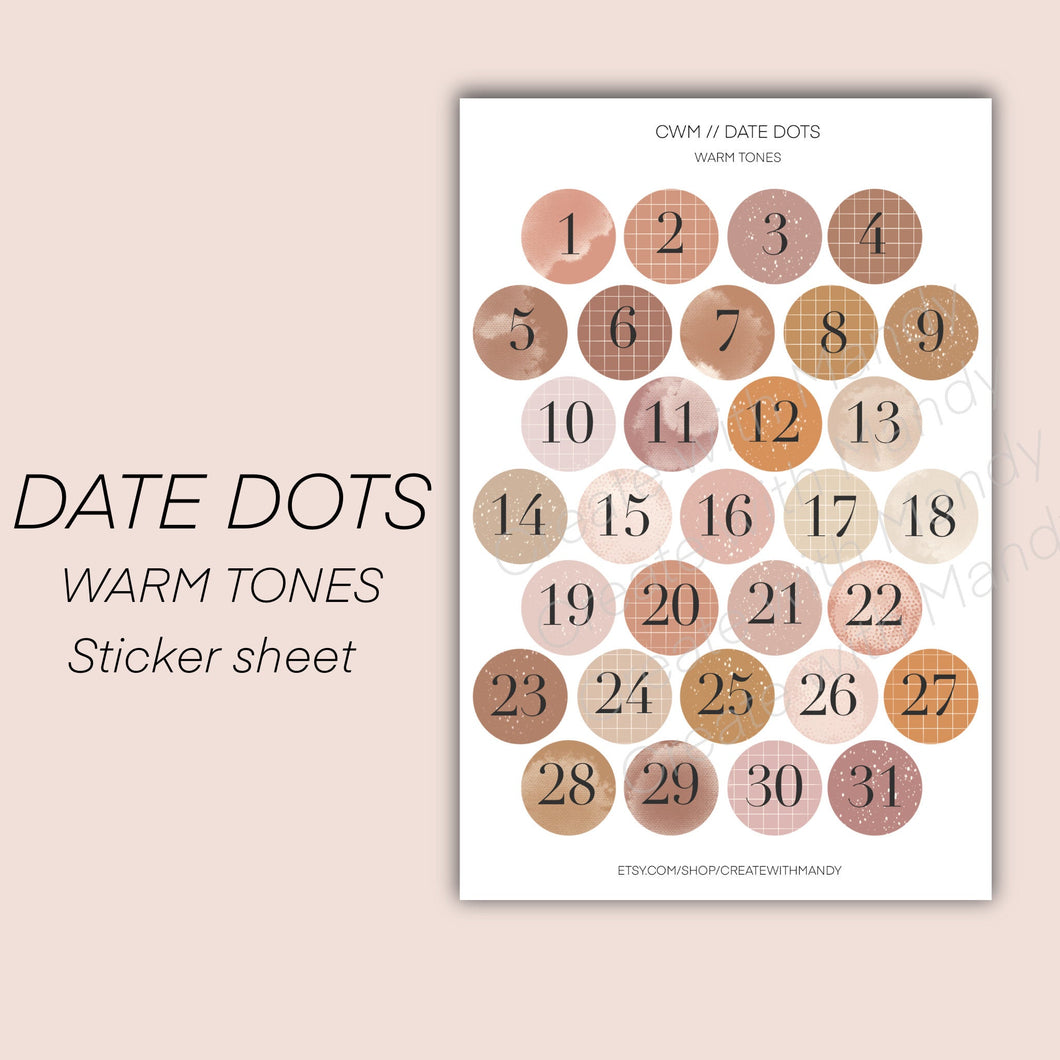 DATE DOTS Sticker Sheets