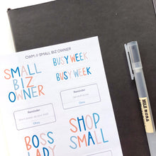 Load image into Gallery viewer, SMALL BIZ OWNER Sticker Sheet
