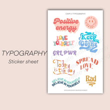 Load image into Gallery viewer, TYPOGRAPHY Sticker Sheet
