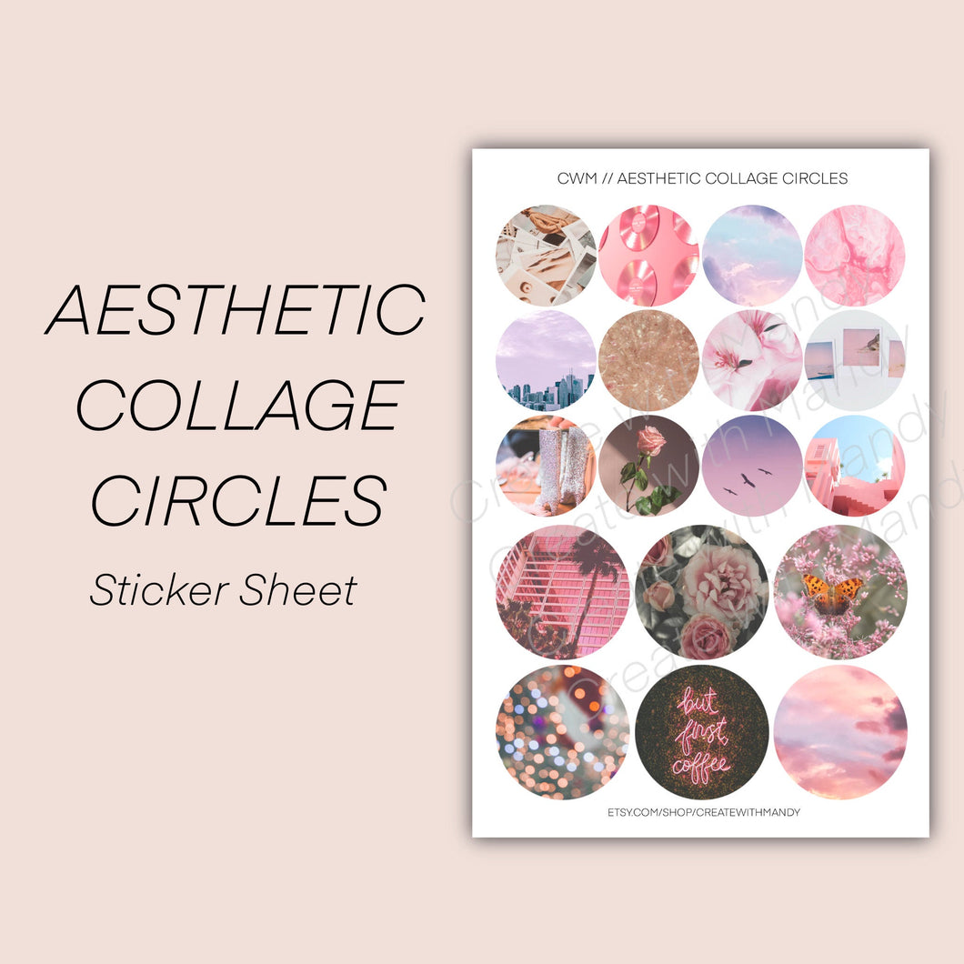 AESTHETIC COLLAGE CIRCLES Sticker Sheet