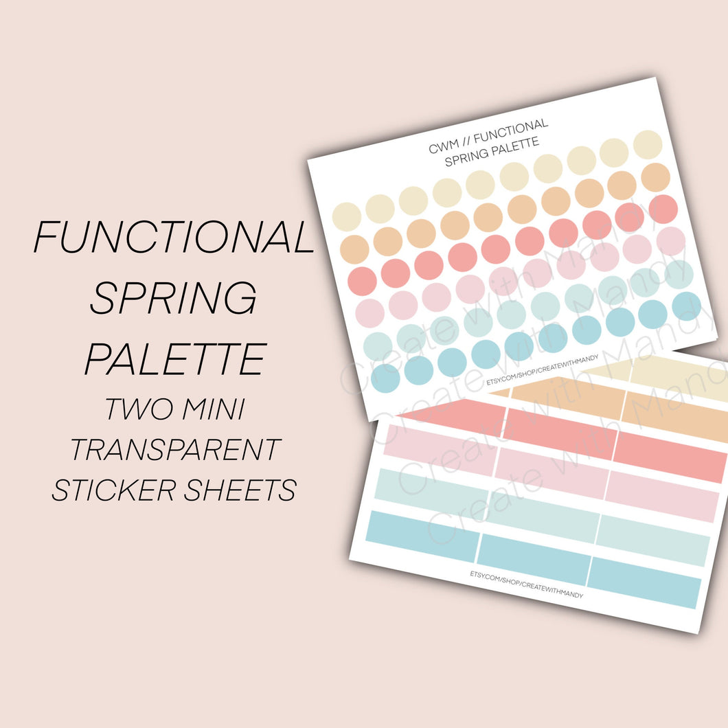 FUNCTIONAL Spring Palette Transparent Sticker Set