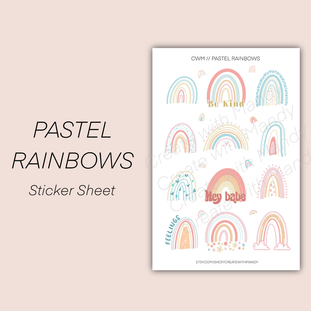 PASTEL RAINBOWS Sticker Sheet