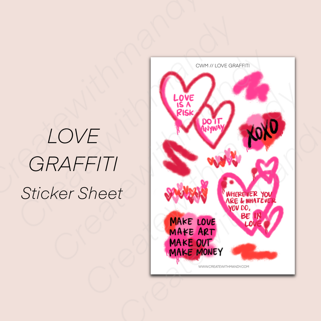 LOVE GRAFFITI Sticker Sheet
