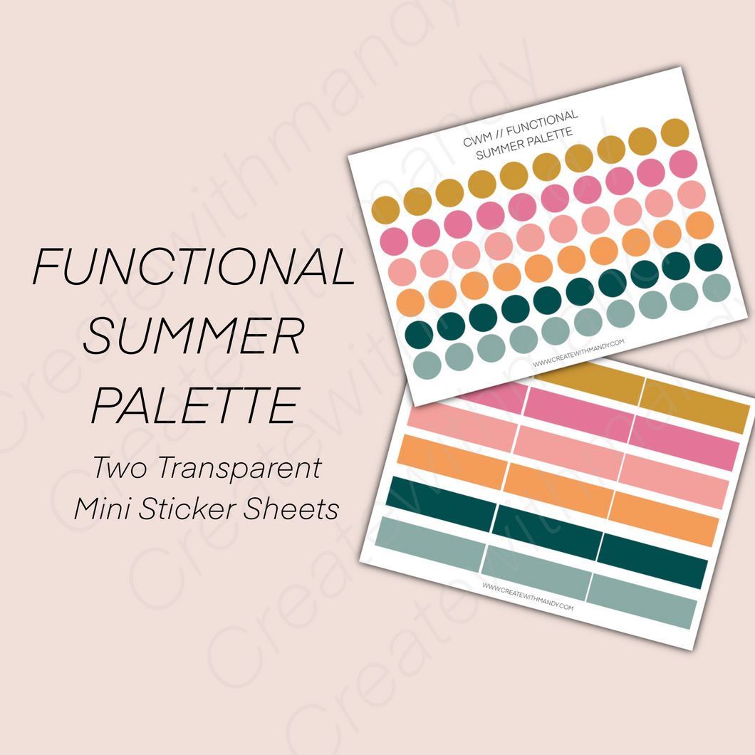 FUNCTIONAL SUMMER PALETTE Sticker Sheets