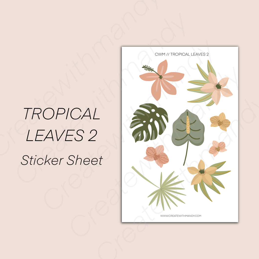 TROPICAL LEAVES 2 Sticker Sheet
