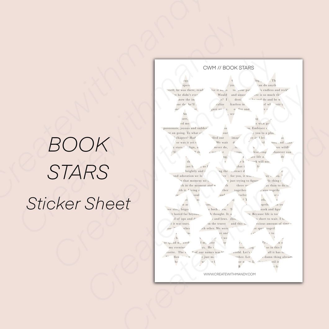 BOOK STARS Sticker Sheet