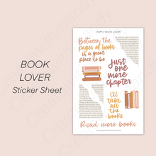 Load image into Gallery viewer, BOOK LOVER Sticker Sheet
