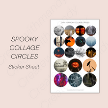 Load image into Gallery viewer, SPOOKY COLLAGE CIRCLES Sticker Sheet
