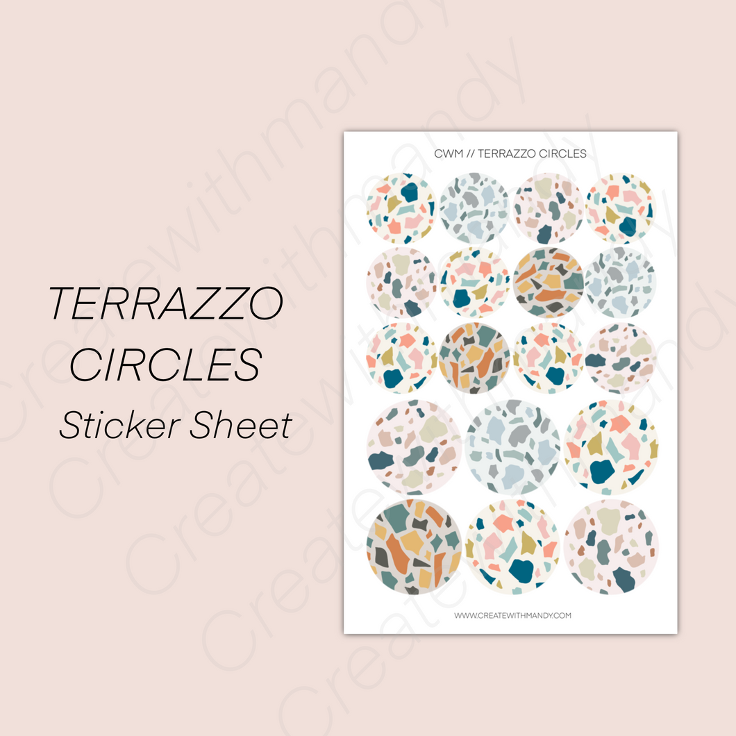TERRAZZO CIRCLES Sticker Sheet