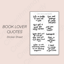 Load image into Gallery viewer, BOOK LOVER QUOTES Sticker Sheet
