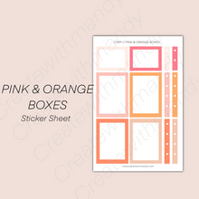 Load image into Gallery viewer, PINK &amp; ORANGE BOXES Sticker Sheet

