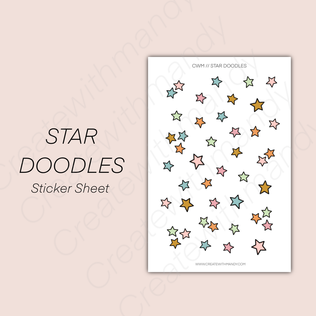 STAR DOODLES Sticker Sheet