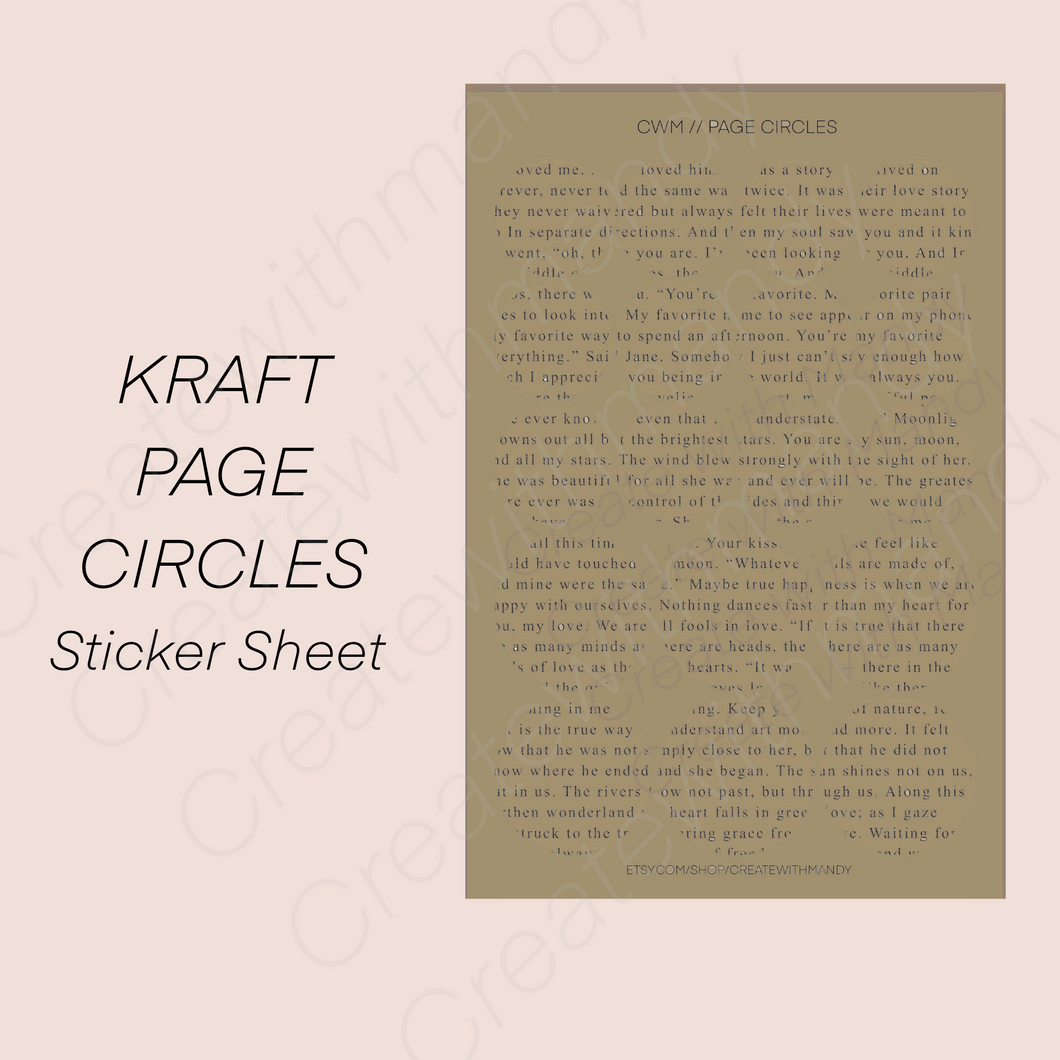 KRAFT PAGE CIRCLES Sticker Sheet