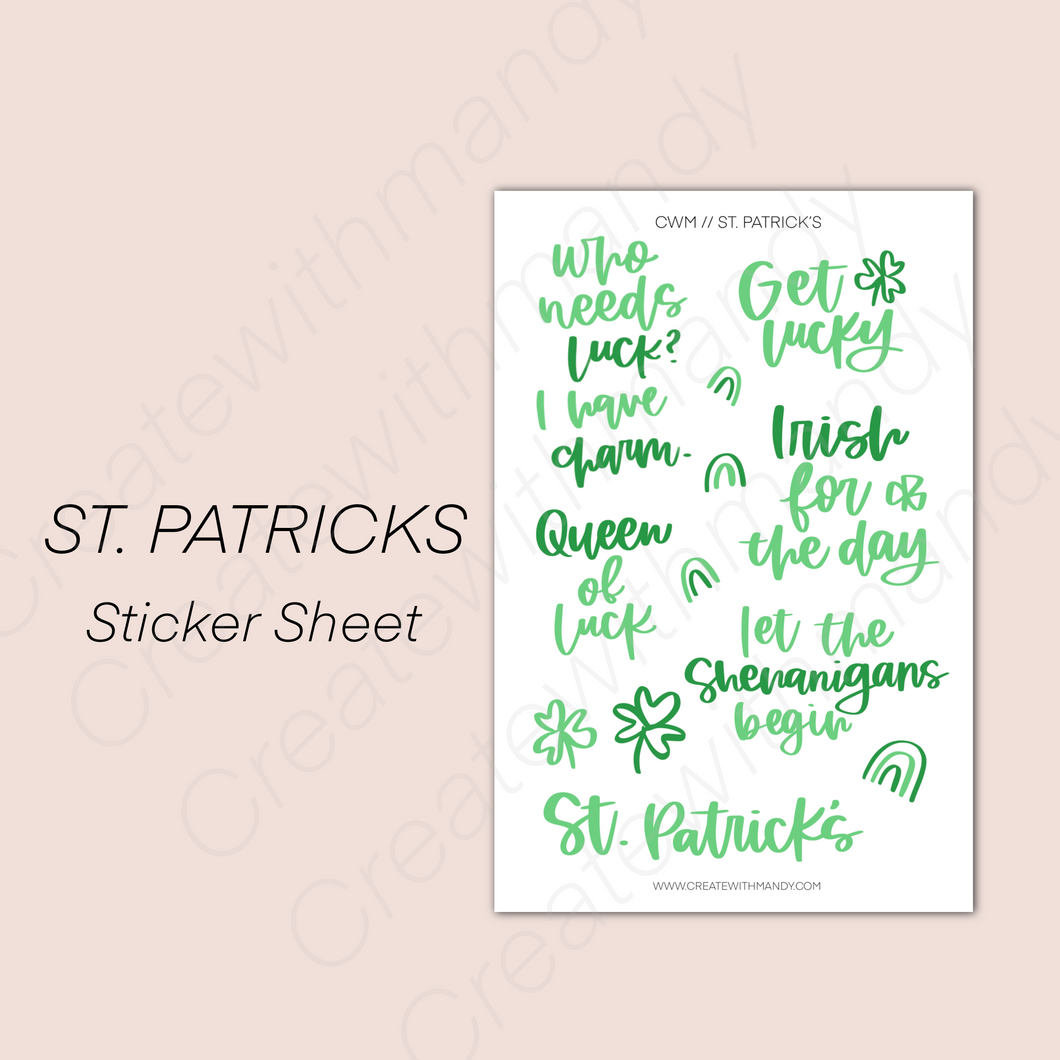 ST. PATRICKS Sticker Sheet