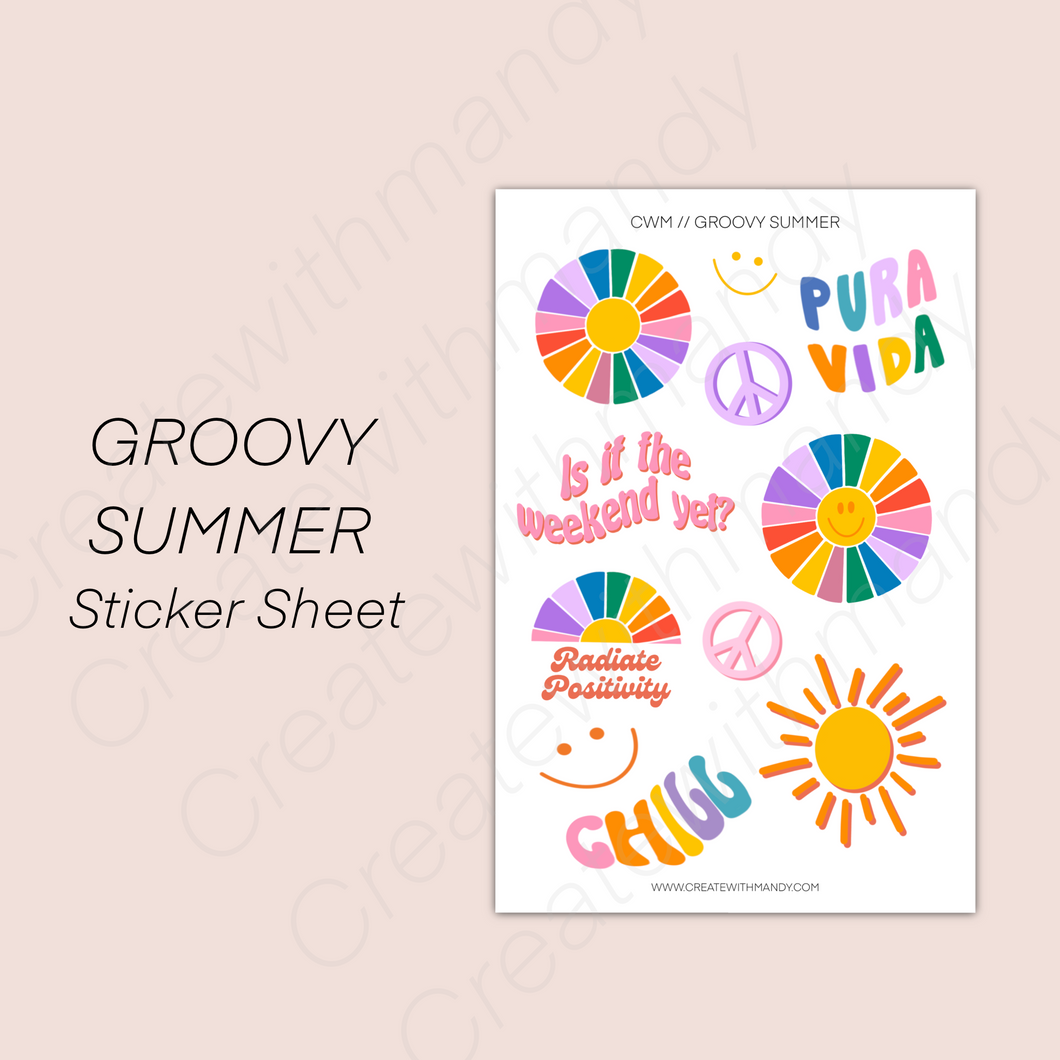GROOVY SUMMER Sticker Sheet