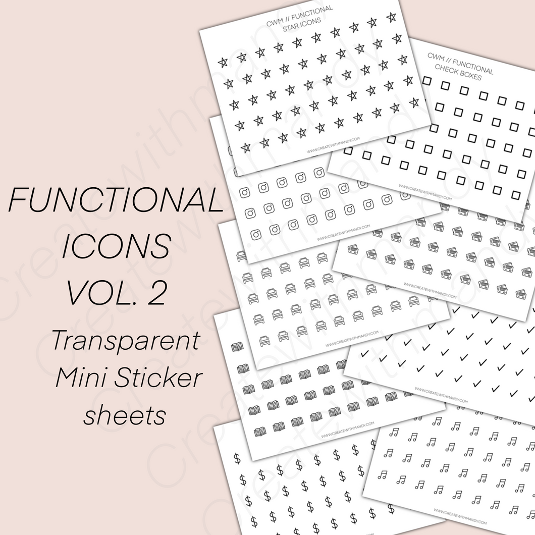 FUNCTIONAL ICONS VOL.2 Sticker Sheets