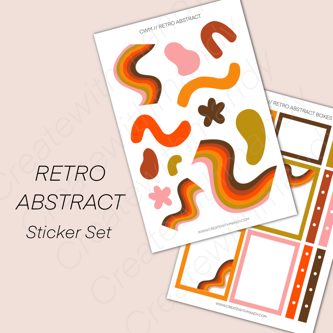 RETRO ABSTRACT Sticker Set