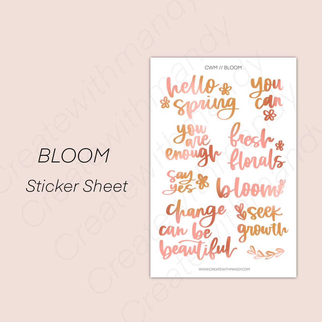 BLOOM Sticker Sheet