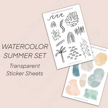 Load image into Gallery viewer, WATERCOLOR SUMMER SET Sticker Sheets
