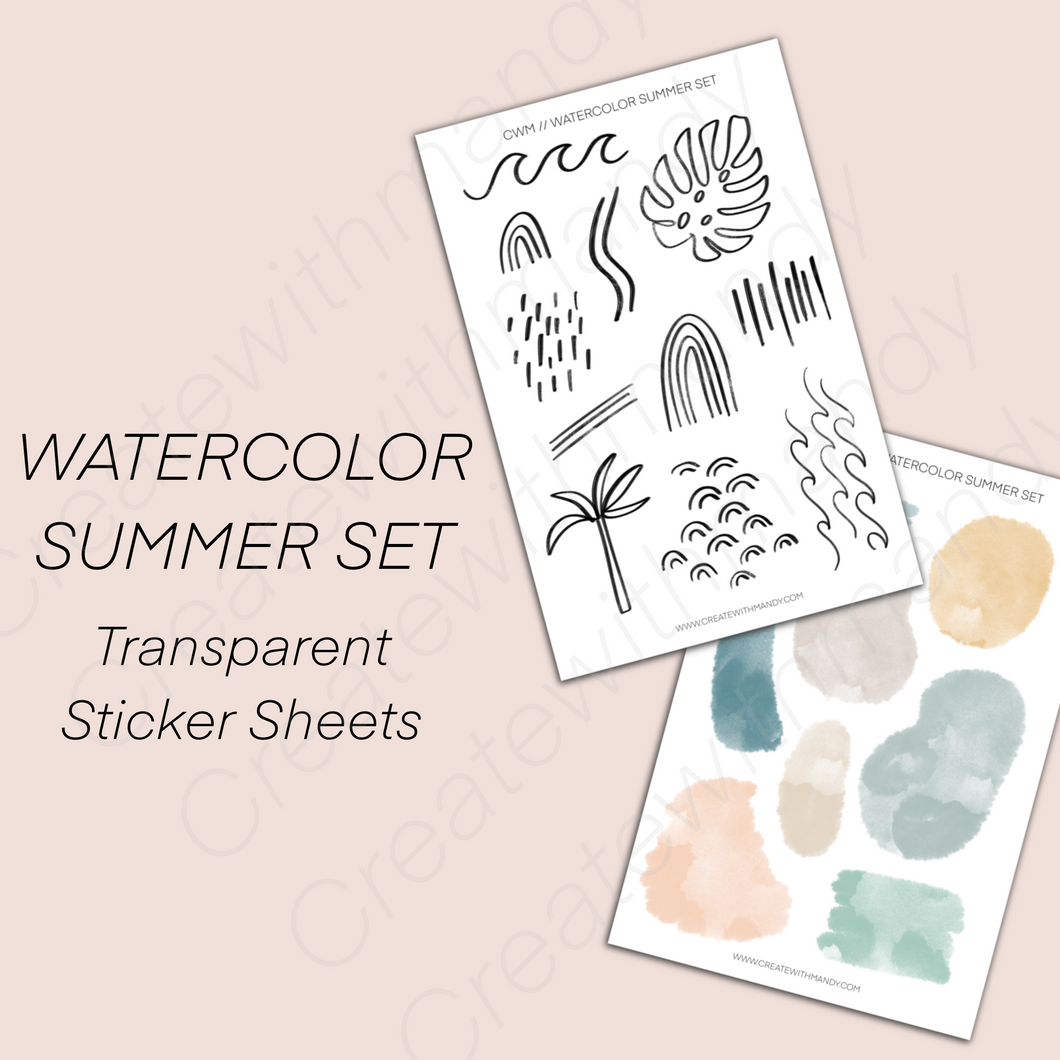 WATERCOLOR SUMMER SET Sticker Sheets