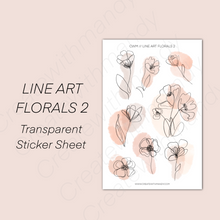 Load image into Gallery viewer, LINE ART FLORALS 2 Sticker Sheet
