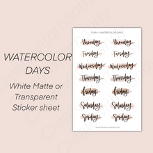 Load image into Gallery viewer, WATERCOLOR DAYS Sticker Sheet
