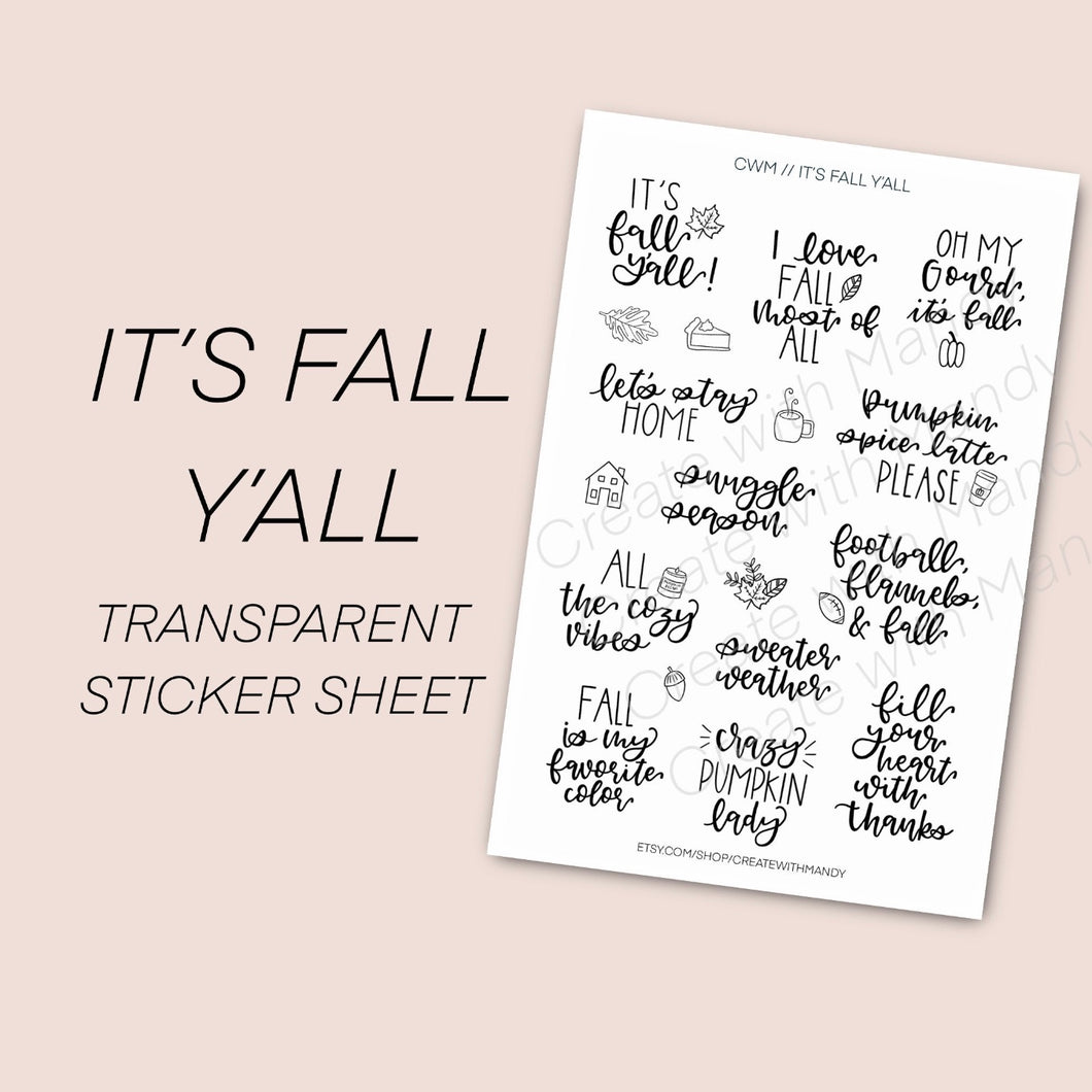 IT’S FALL Y’ALL Sticker Sheet