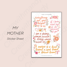 Load image into Gallery viewer, MY MOTHER Sticker Sheet

