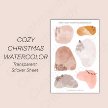 Load image into Gallery viewer, COZY CHRISTMAS WATERCOLOR Transparent Sticker Sheet
