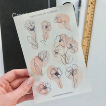 Load image into Gallery viewer, LINE ART FLORALS 2 Sticker Sheet
